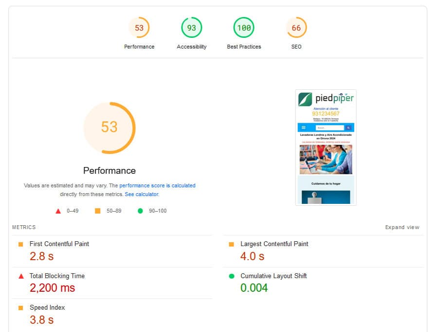 Speed optimization case study-mobile before